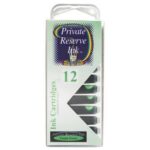12 Pack - Private Reserve Ink, Universal Fountain Pen Ink Cartridges Clear Case, Foam Green - Image 2
