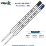 Imprinted Schmidt easyFLOW9000 Ballpoint Refill- Black & Blue Ink, Fine Tip 0.8mm - Pack of 4 - Image 2