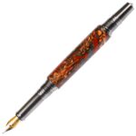 Art Deco Fountain Pen - Copper and Green Pine Cone - Image 2