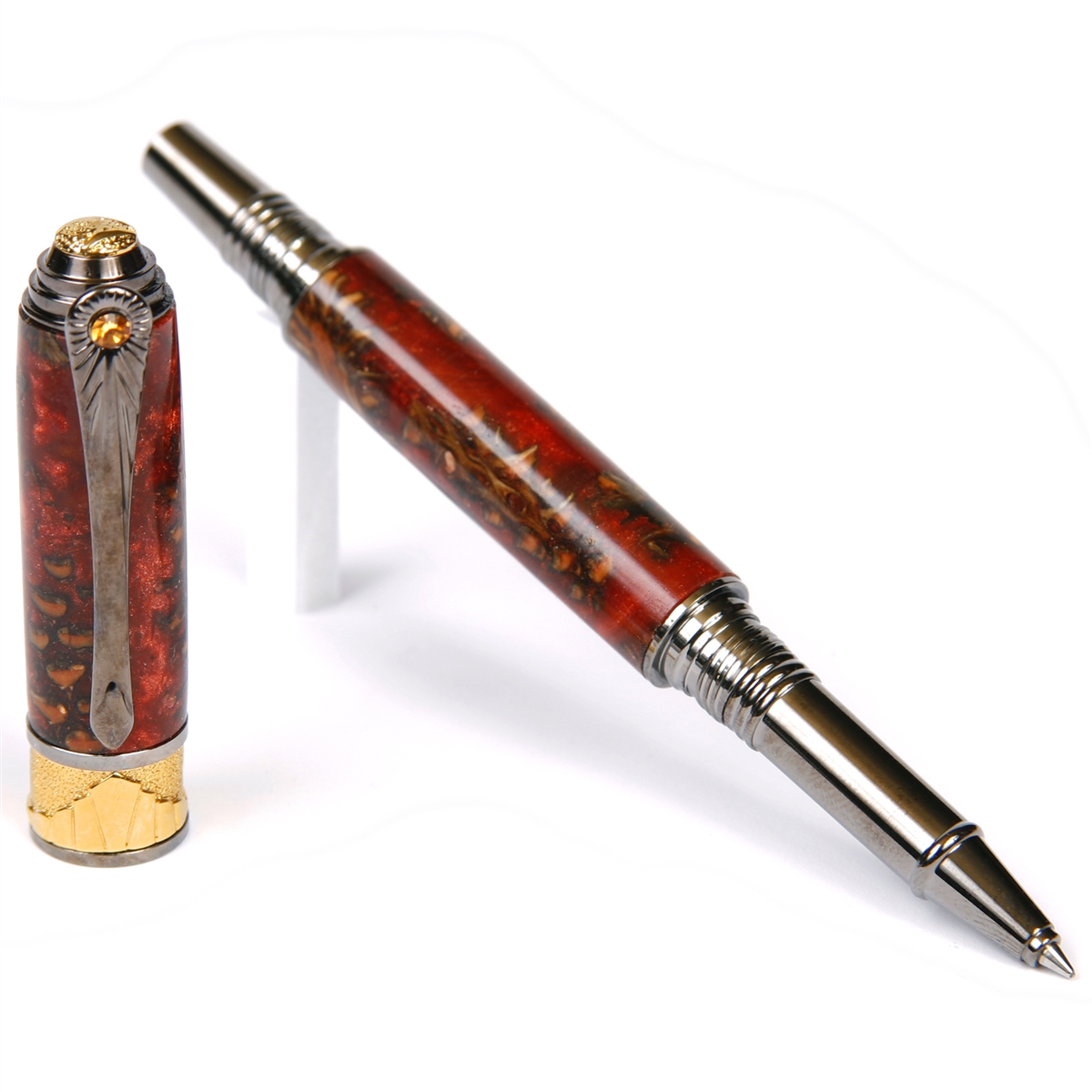 AR6W168-2T.jpg Art Deco Rollerball Pen - Copper Pine Cone - Image 1