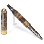 Art Deco Rollerball Pen - Gray and Black Maple Burl