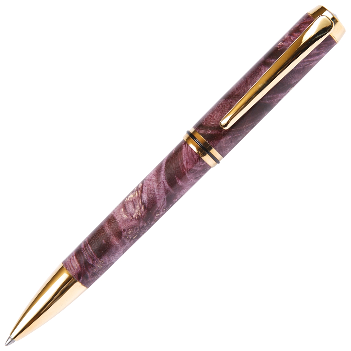 BB4W14-2T.jpg Baron Ball Point Pen - Purple Box Elder - Image 1
