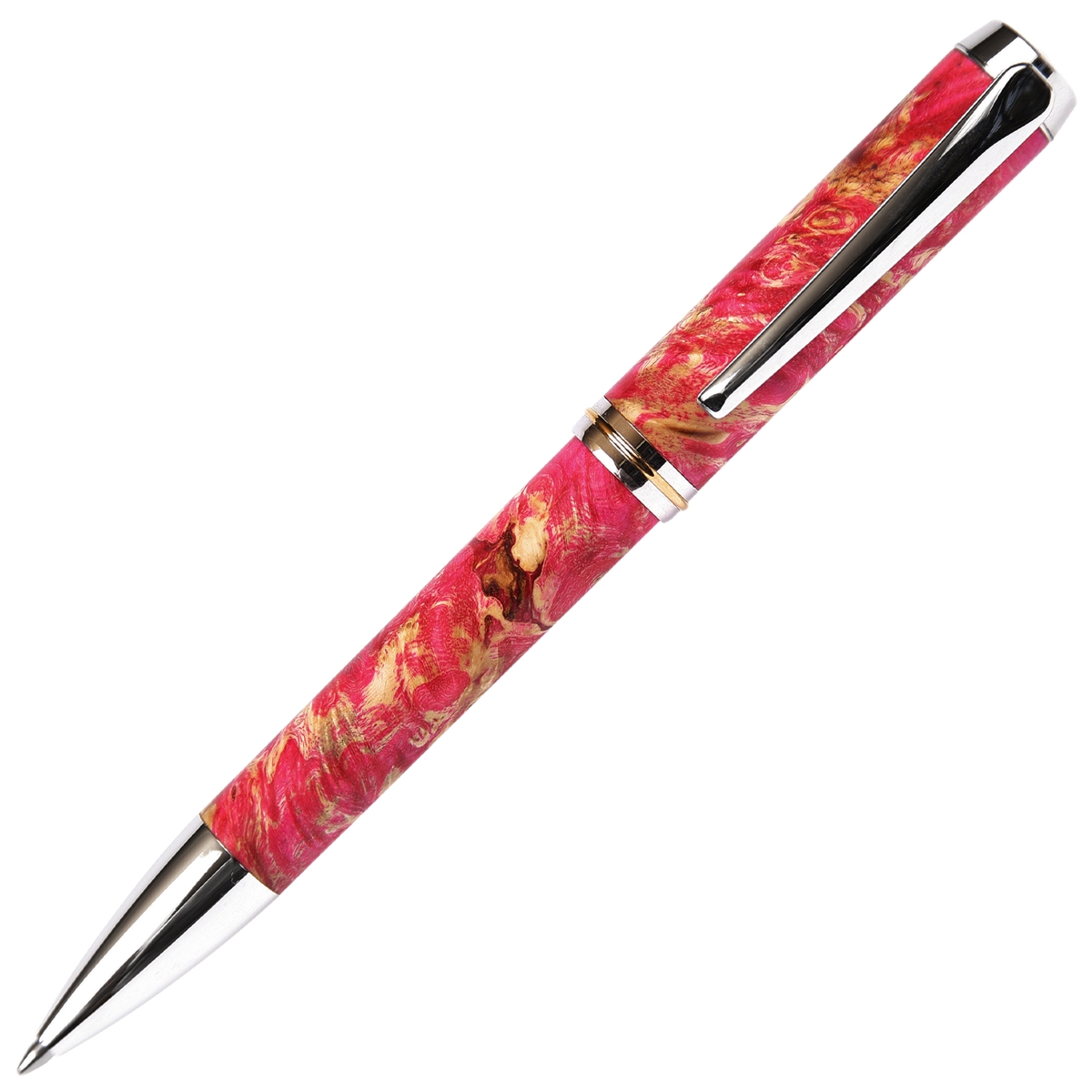 BB5W96-2T.jpg Baron Ball Point Pen - Pink Box Elder - Image 1