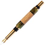 Baron Fountain Pen - White Oak with Green Inlay - Image 2