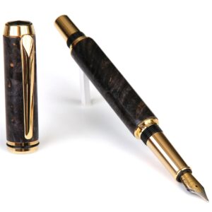Baron Fountain Pen - Gray & Black Maple Burl