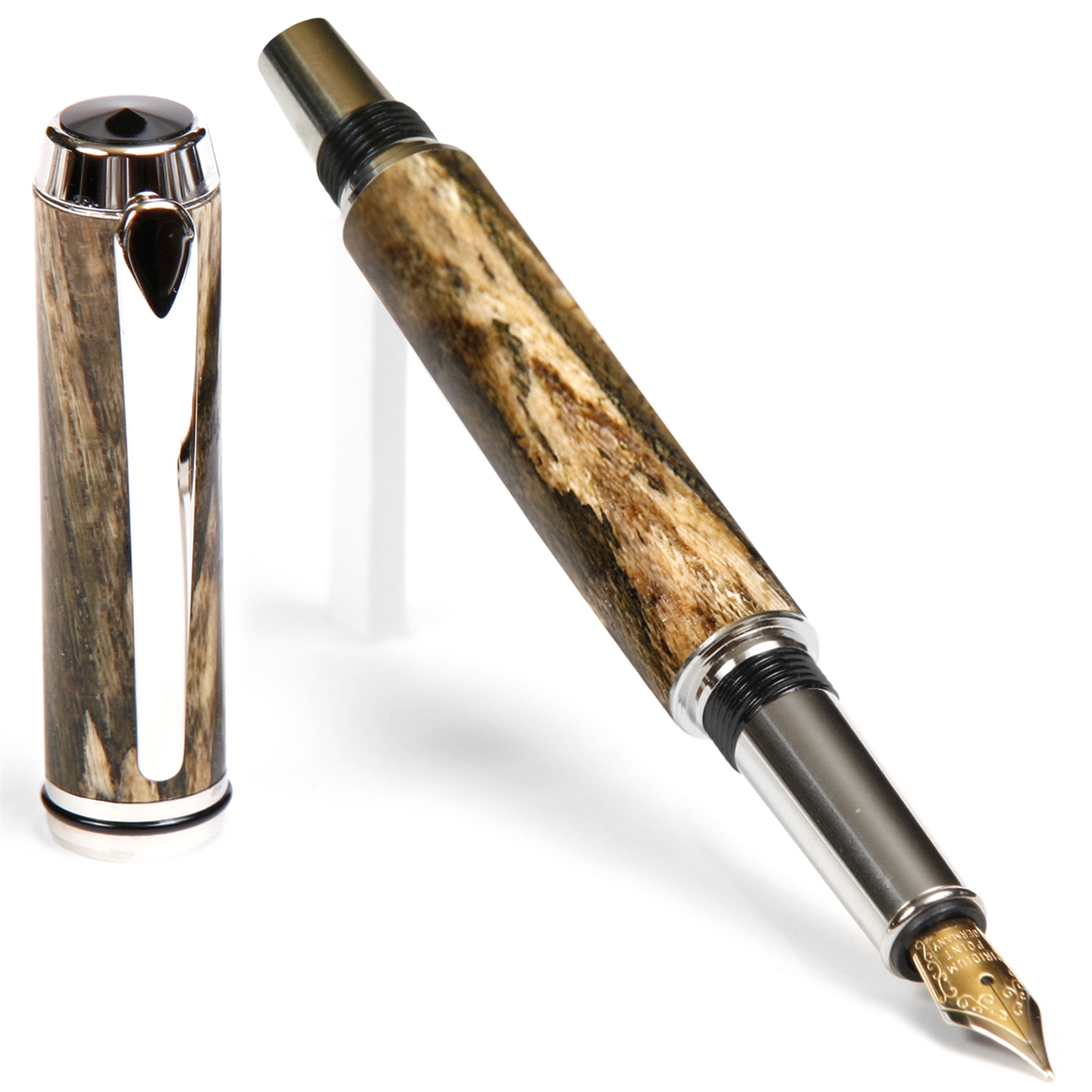 BF5W83-2T.jpg Baron Fountain Pen - Spalted Hackberry - Image 1