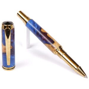 Baron Rollerball Pen - Midnight Raven Burl End Cap
