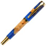 Baron Rollerball Pen - Midnight Raven Burl End Cap - Image 3