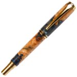 Baron Rollerball Pen - Green and Silver Burl End Cap - Image 3