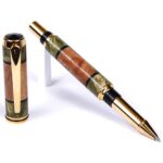 Baron Rollerball Pen - White Oak with Green Inlay