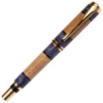 Baron Rollerball Pen - White Oak with Blue Inlay - Image 3