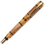 Baron Rollerball Pen - White Oak with Yellow Inlay - Image 3