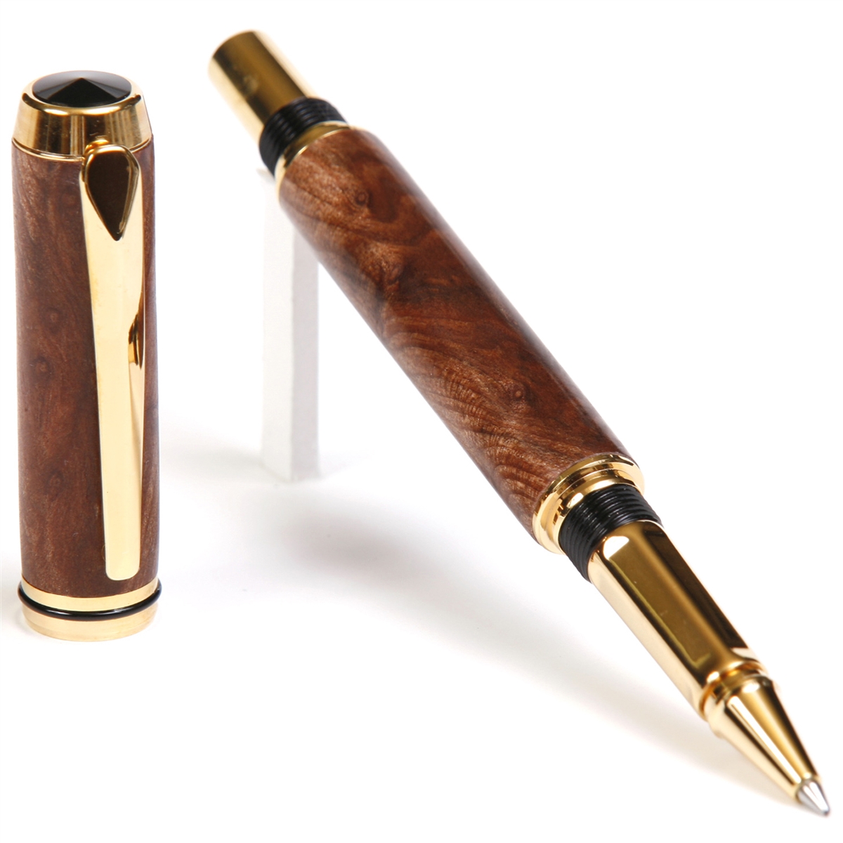BR4W59-2T.jpg Baron Rollerball Pen - Redwood Lace Burl - Image 1