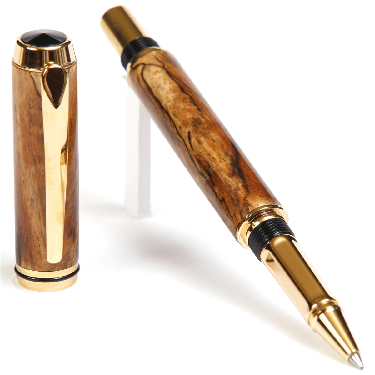 BR4W62-2T.jpg Baron Rollerball Pen - Tamarind Spalted - Image 1