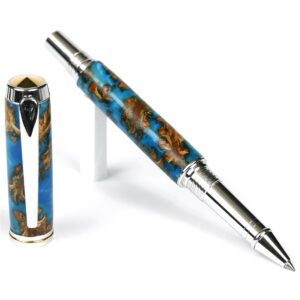 Baron Rollerball Pen - Turquoise Metallic Pine Cone