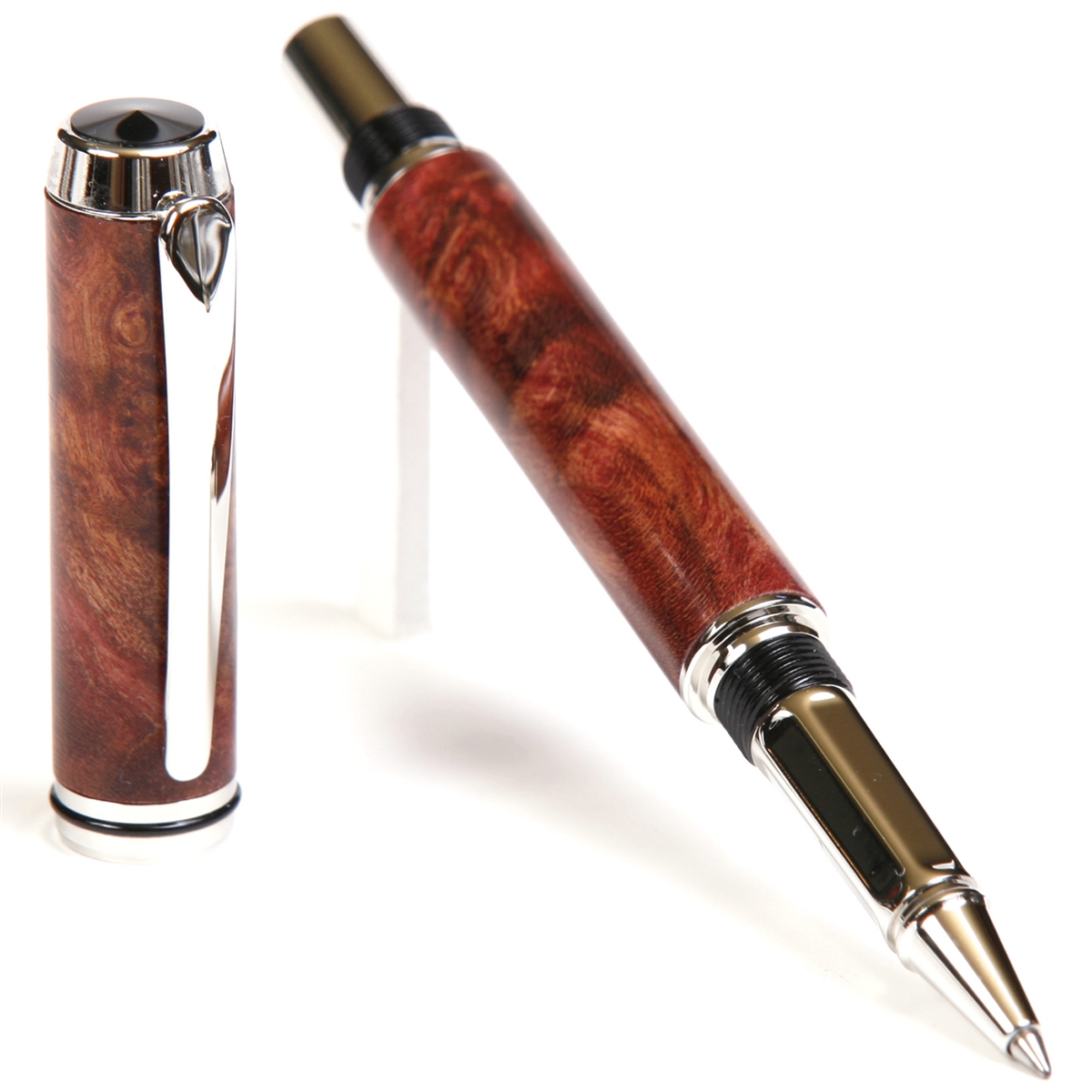 BR5W46-2T.jpg Baron Rollerball Pen - Red Maple Burl - Image 1
