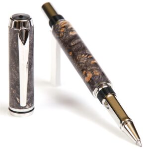 Baron Rollerball Pen - Gray & Black Maple Burl