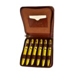 Aston Leather Pen Case Zippered Collectors - 6 Pen Holder Brown Case - Image 3