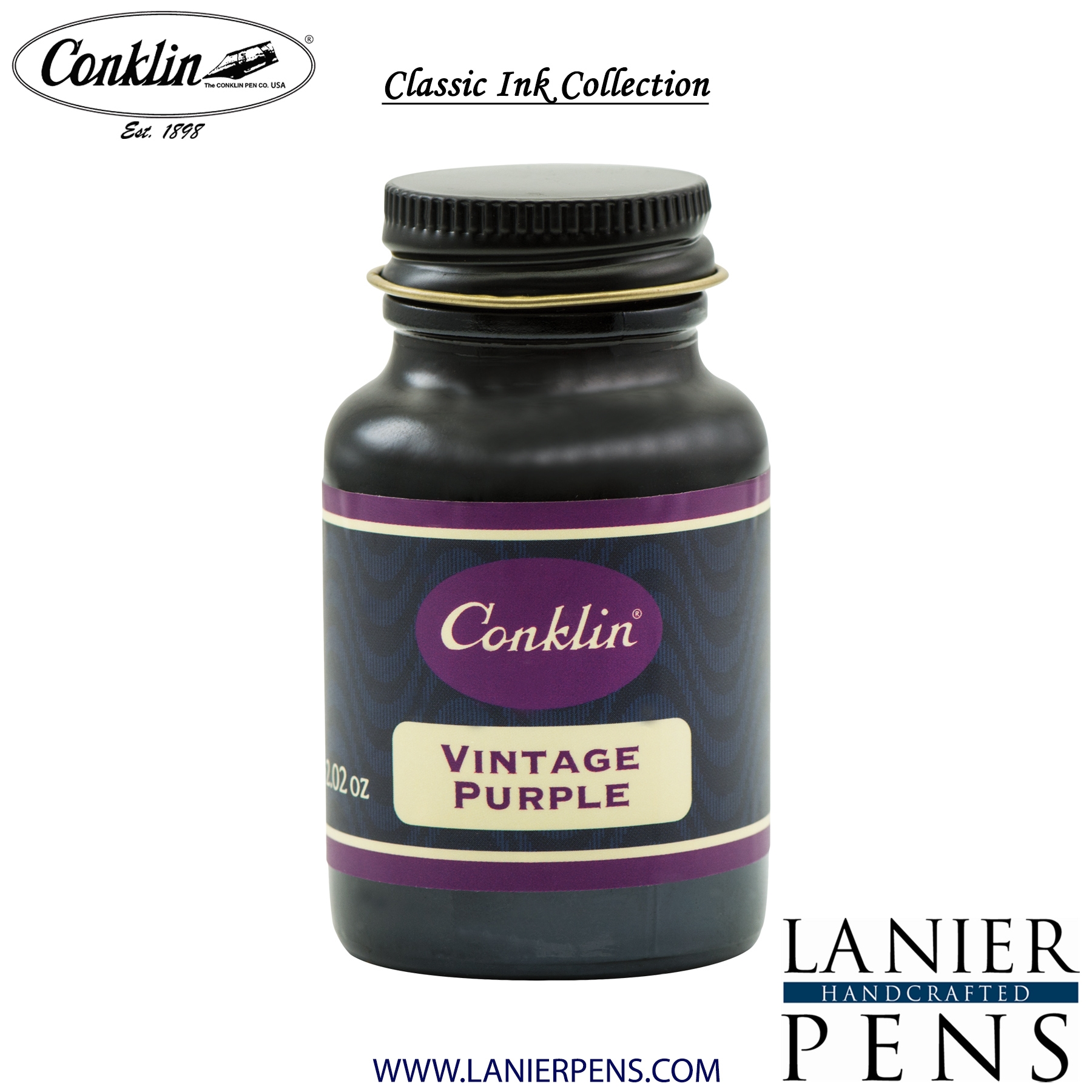 CK70069-2T.jpg Conklin 60ml Ink Bottle - Vintage Purple - Image 1
